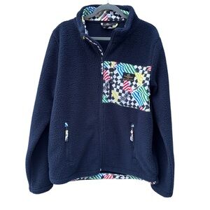 Indianapolis Motor Speedway IMS Indianapolis 500 Navy Sherpa Fleece Zip Jacket L